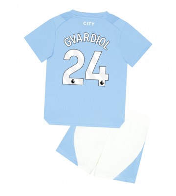 Manchester City Josko Gvardiol #24 Koszulka Podstawowych Dziecięca 2023-24 Krótki Rękaw (+ Krótkie spodenki)